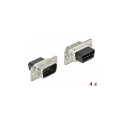 "D-Sub 9 Pin Crimp Stecker, Metall, 4 Stück"