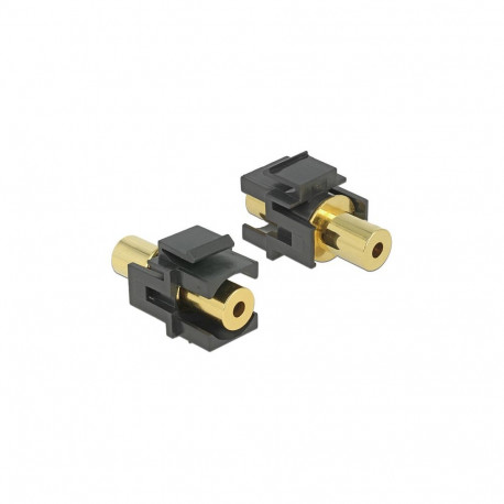"Keystone Modul Klinkenbuchse 3,5 mm 4 Pin > Klinkenbuchse 3,5 mm 4 Pin vergoldet schwarz"
