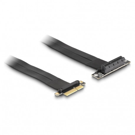"Riser Karte PCI Express x4 Stecker zu x4 Slot 90° gewinkelt mit Kabel 30 cm"