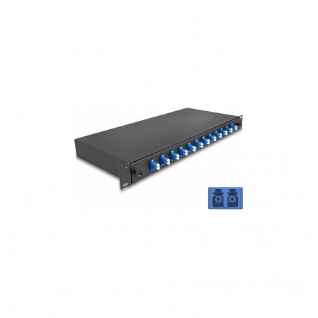 "19? LWL Spleißbox 12 x LC Duplex OS2 1HE komplett bestückt"