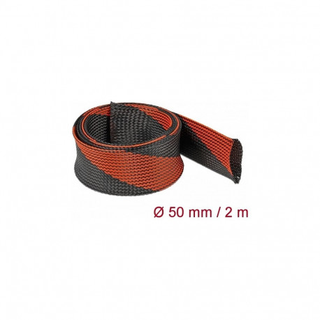 "Geflechtschlauch dehnbar 2 m x 50 mm schwarz-rot"