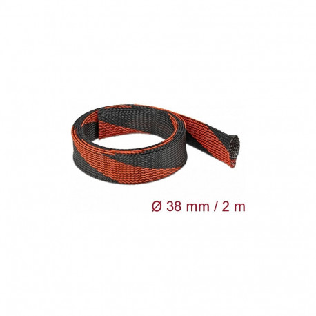 "Geflechtschlauch dehnbar 2 m x 38 mm schwarz-rot"