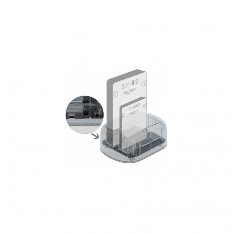 "USB Type-C™ Dockingstation für 2 x SATA HDD / SSD transparent"