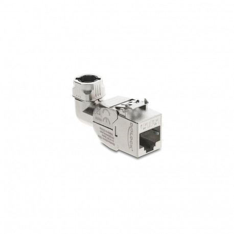 "Keystone Modul RJ45 Buchse zu LSA Cat.6A mit Metall Latch werkzeugfrei 90° winkelbar geschirmt"