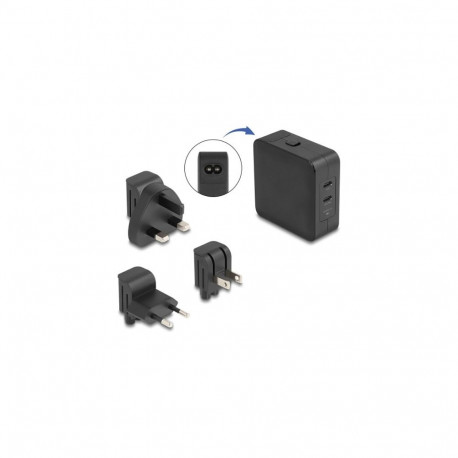 USB GaN laadija 2 x USB Type-C™ PD 3.0 65 W koos EU / US / UK toiteadapteritega