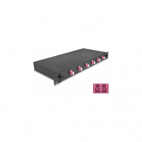 "19? LWL Spleißbox 6 x LC Duplex OM4 1HE komplett bestückt"