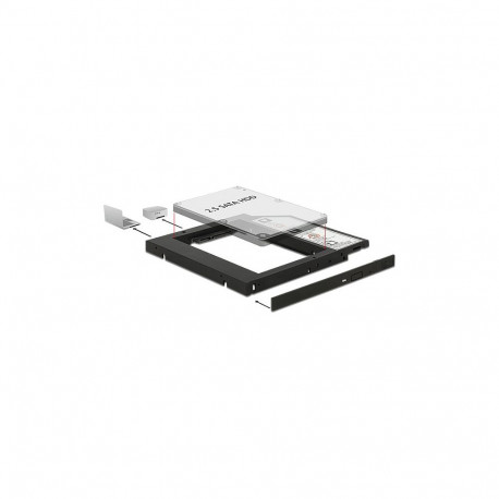 Caddy Slim SATA 5.25" paigaldusraam (10 mm) 1 x 2.5" SATA HDD jaoks kuni 9,5 mm