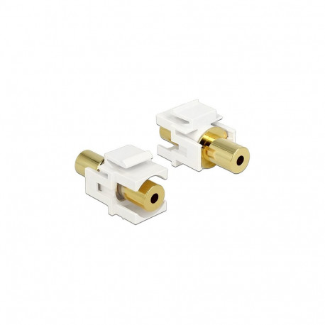 "Keystone Modul Klinkenbuchse 3,5 mm 4 Pin > Klinkenbuchse 3,5 mm 4 Pin vergoldet weiß"
