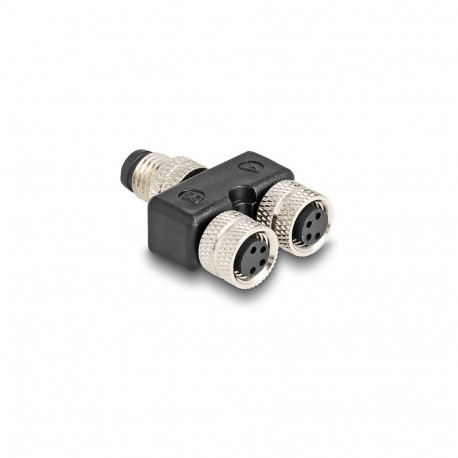 "Delock M8 Y-Splitter A-kodiert 4 Pin 1 x Stecker zu 2 x Buchse Parallelschaltung"