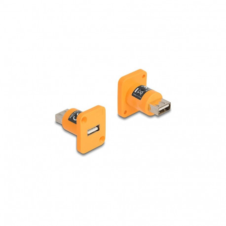 "Delock D-Typ Modul USB 2.0 Typ-A Buchse zu Buchse orange"