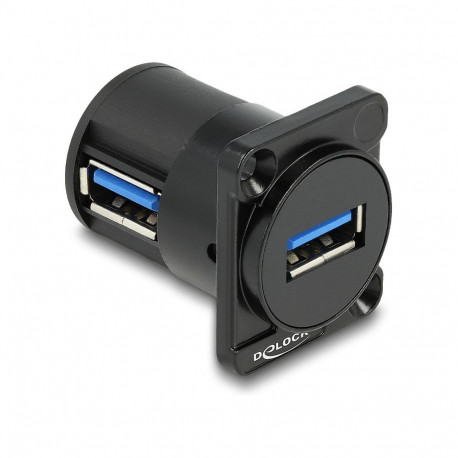 "D-Typ Modul USB 2.0 Typ-A Buchse zu Buchse 90° gewinkelt"