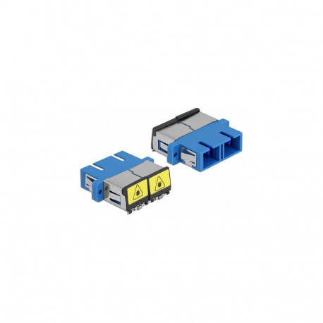 "Delock LWL Kupplung mit Laserschutzklappe SC Duplex Buchse zu SC Duplex Buchse Singlemode blau"