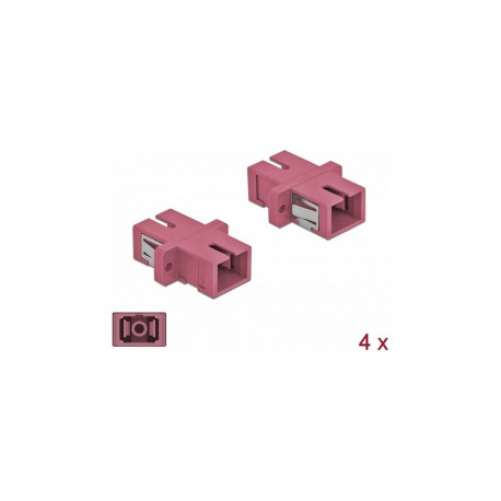 "Delock LWL Kupplung SC Simplex Buchse zu SC Simplex Buchse Multimode 4 Stück violett"
