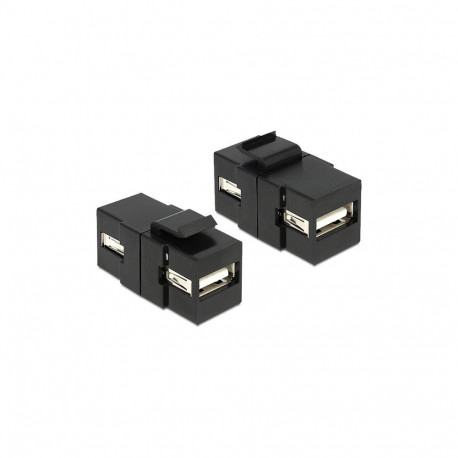 Delock Keystone-moodul USB 2.0 A pesa > USB 2.0 A pesa, must