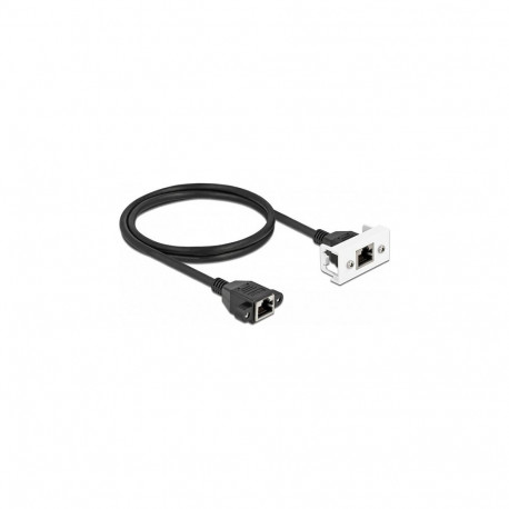 Delock võrgu pikenduskaabel Easy 45 moodulile S/FTP RJ45 pesa - RJ45 pesa Cat.6A 1 m must / valge