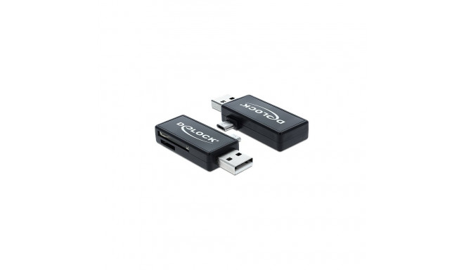 Delock Micro USB OTG mälukaardilugeja + USB A pistik
