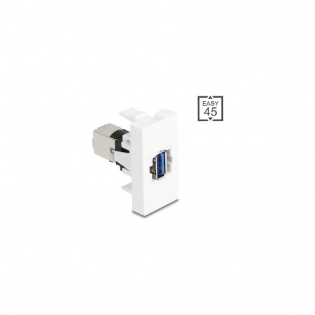 "Easy 45 Modul USB 5 Gbps Typ-A Buchse zu USB 5 Gbps Typ-B Buchse weiß"