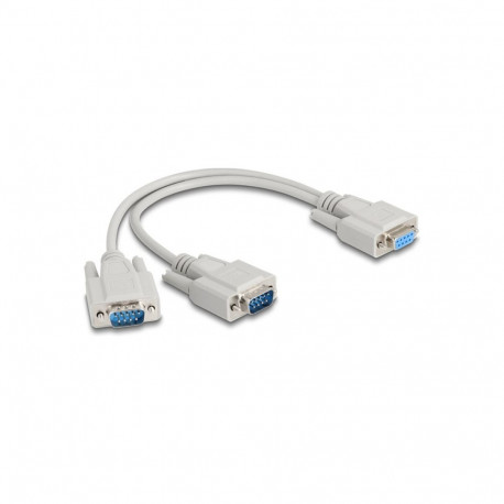 "Adapter Y-Kabel D-Sub9 1 x Buchse zu 2 x Stecker mit Schrauben 30 cm"