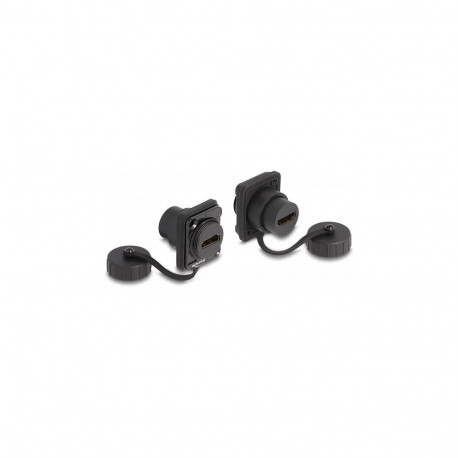 "D-Typ Modul HDMI-A Buchse zu HDMI-A Buchse mit Verschlusskappe IP67 staub- und wasserdicht"