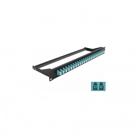 19" LWL patch-paneel 24 Port LC Duplex, akva