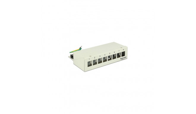 "Delock Keystone Desktop Patchpanel 8 Port grau"