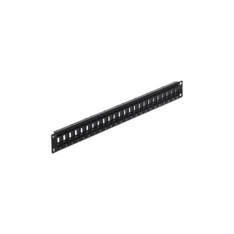 "19"" Keystone Patchpanel 24 Port drehbar schwarz"