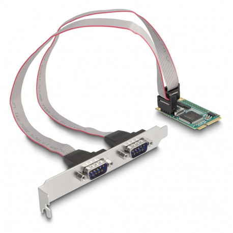 Mini PCIe täissuuruses kaart 2 x jada- RS-232 D-Sub 9 Pin