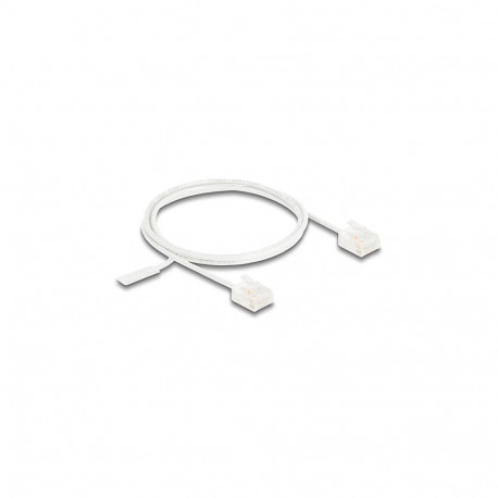 "Delock RJ45 Netzwerkkabel Cat.6 UTP Ultra Slim 1 m weiß mit kurzen Steckern"