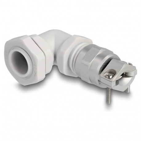 Delock PG9 hall 90° nurgaga tõmbetõkise ja paindekaitsmega kaablitihend