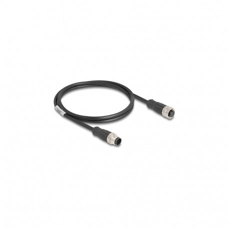 "Delock M12 Kabel A-kodiert 8 Pin Stecker zu Buchse PVC 1 m"