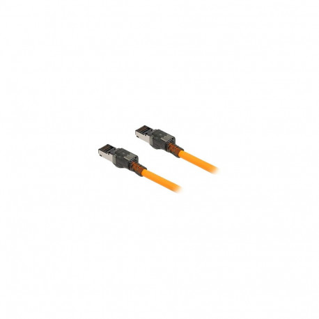 Delock RJ45 võrgukaabel USB Type-C™ portfinder-funktsiooniga isejälgiv Cat.6A S/FTP 3 m oranž