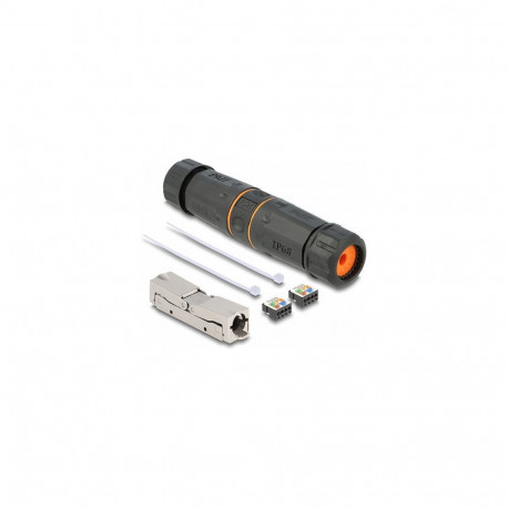 "Delock Kabelverbinder LSA zu LSA Cat.6A IP68 wasserfest schwarz"