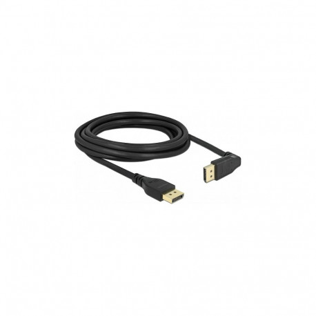 "Delock DisplayPort Kabel Stecker gerade zu Stecker 90° oben gewinkelt 8K 60 Hz 3 m ohne Einrastfunk