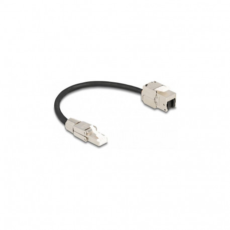 "Delock Kabel RJ45 Stecker feldkonfektionierbar zu Keystone Modul RJ45 Buchse Cat.6A 25 cm"