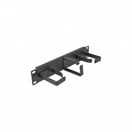 Delock 10" kaablihalduspaneel 3 metallist aasaga (2 x horisontaalne, 1 x vertikaalne) 1U must