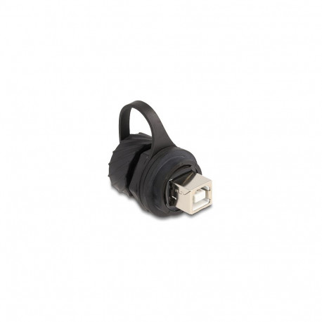 "Kabelverbinder USB 2.0 Typ-B Buchse zu Buchse zum Einbau mit Bajonett-Verschlusskappe IP68 staub- u
