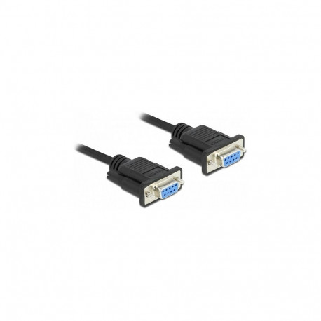 "Delock RS-232 Kabel Seriell D-Sub 9 Buchse zu Buchse Nullmodem mit schmalem Steckergehäuse - CTS / 