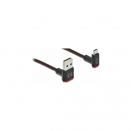 "EASY-USB 2.0 Kabel Typ-A Stecker zu EASY-USB Typ Micro-B Stecker gewinkelt oben / unten 1 m schwarz