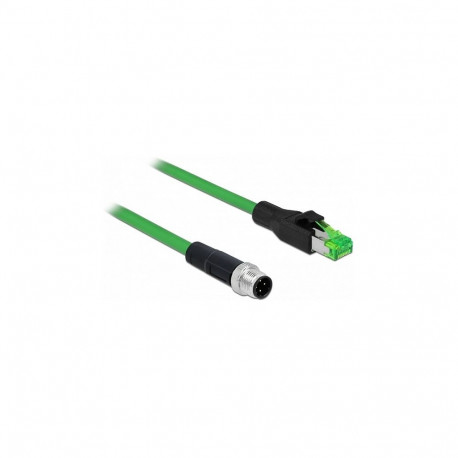 "Delock Netzwerkkabel M12 4 Pin D-kodiert zu RJ45 Stecker PVC 2 m"