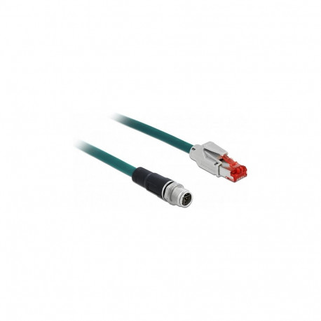 "Delock Netzwerkkabel M12 X-kodiert 8 Pin zu RJ45 Stecker PVC 1 m"