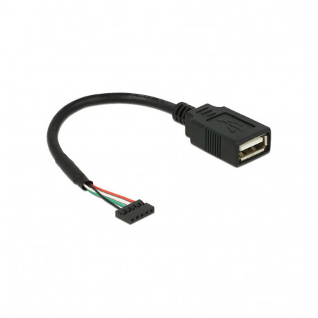 "Delock Kabel USB 2.0 Pfostenbuchse 2,00 mm 5 Pin > USB 2.0 Typ-A Buchse 15 cm"