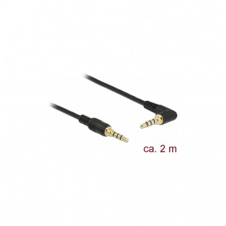 Delock 3,5 mm 4-pin nurgaga helikaabel 2 m, must