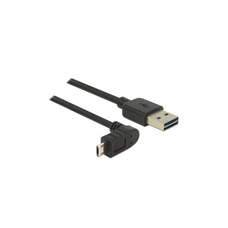 "Kabel EASY-USB 2.0 Typ-A Stecker > EASY-USB 2.0 Typ Micro-B Stecker gewinkelt oben / unten 2 m schw