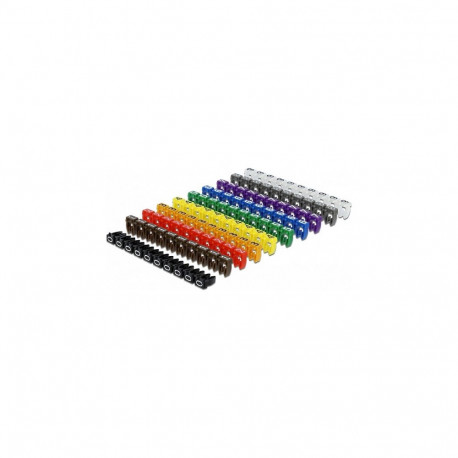 "Delock Kabelmarker Clips 0-9 farbig 100-teilig"