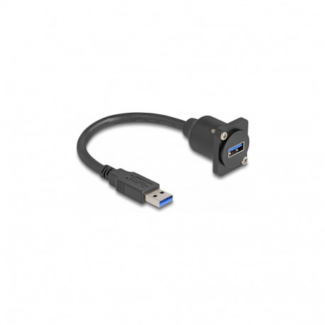 Delock D-Typ USB 5 Gbps kaabel tüüp-A pistik tüüp-A pesa must 20 cm