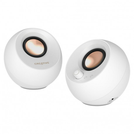 "Creative Labs Pebble Pro (wei, Klinke, USB-A/C, Bluetooth, Digitalverstrker, RGB-Beleuchtung)"