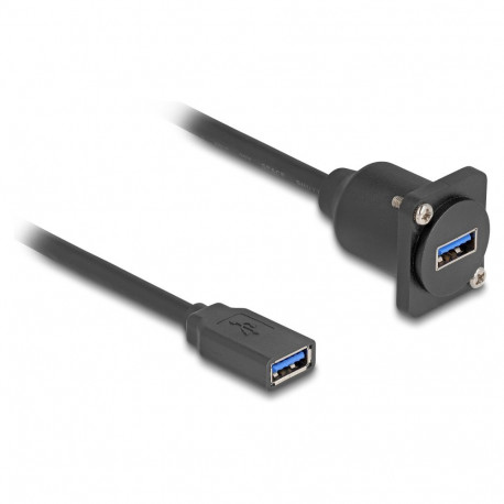 "D-Typ USB 5 Gbps Kabel Typ-A Buchse zu Typ-A Buchse schwarz 20 cm"
