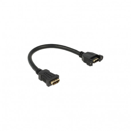"Delock Kabel HDMI-A Buchse > HDMI-A Buchse zum Einbau 4K 30 Hz 0,25 m"