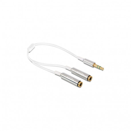 Delock audiojagaja kaabel 3,5 mm 3 pin pistik > 2 x 3,5 mm 3 pin pesa 25 cm