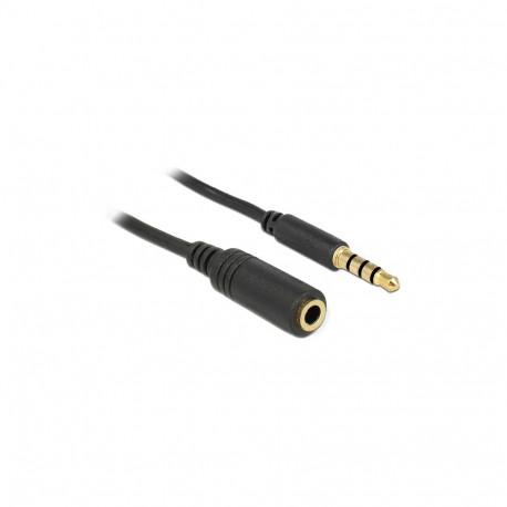 "Klinkenverlängerungskabel 3,5 mm 4 Pin Stecker zu Buchse 5 m schwarz"